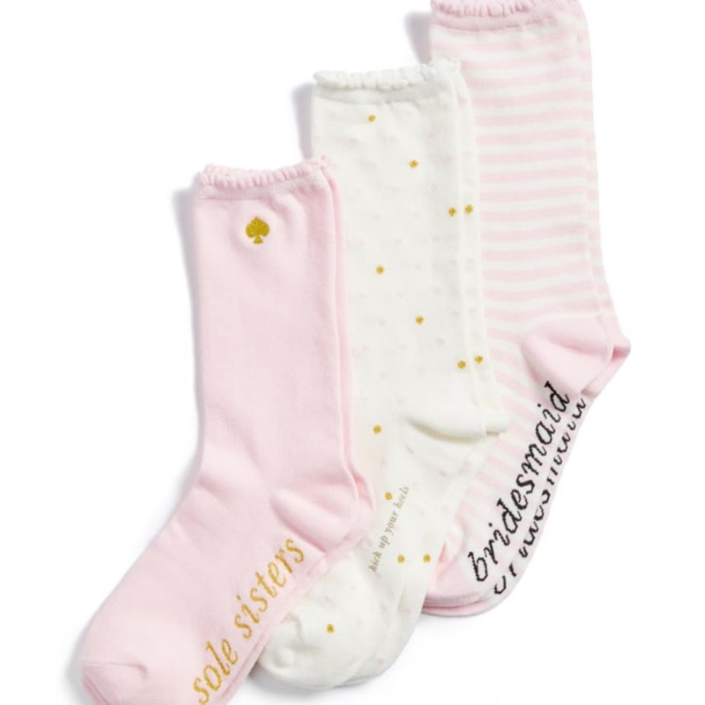 💓NIB🌸Kate Spade 3-Pack Bridesmaid Sock Gift Set, 4 Sets Available🎉